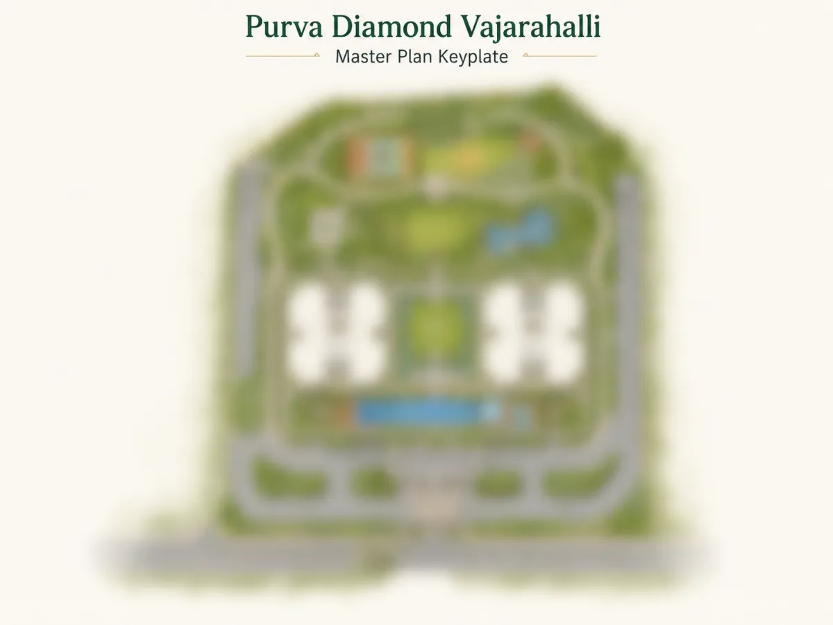 Site master plan reference for Purva Diamond Vajarahalli - twin towers on 3.6 acres